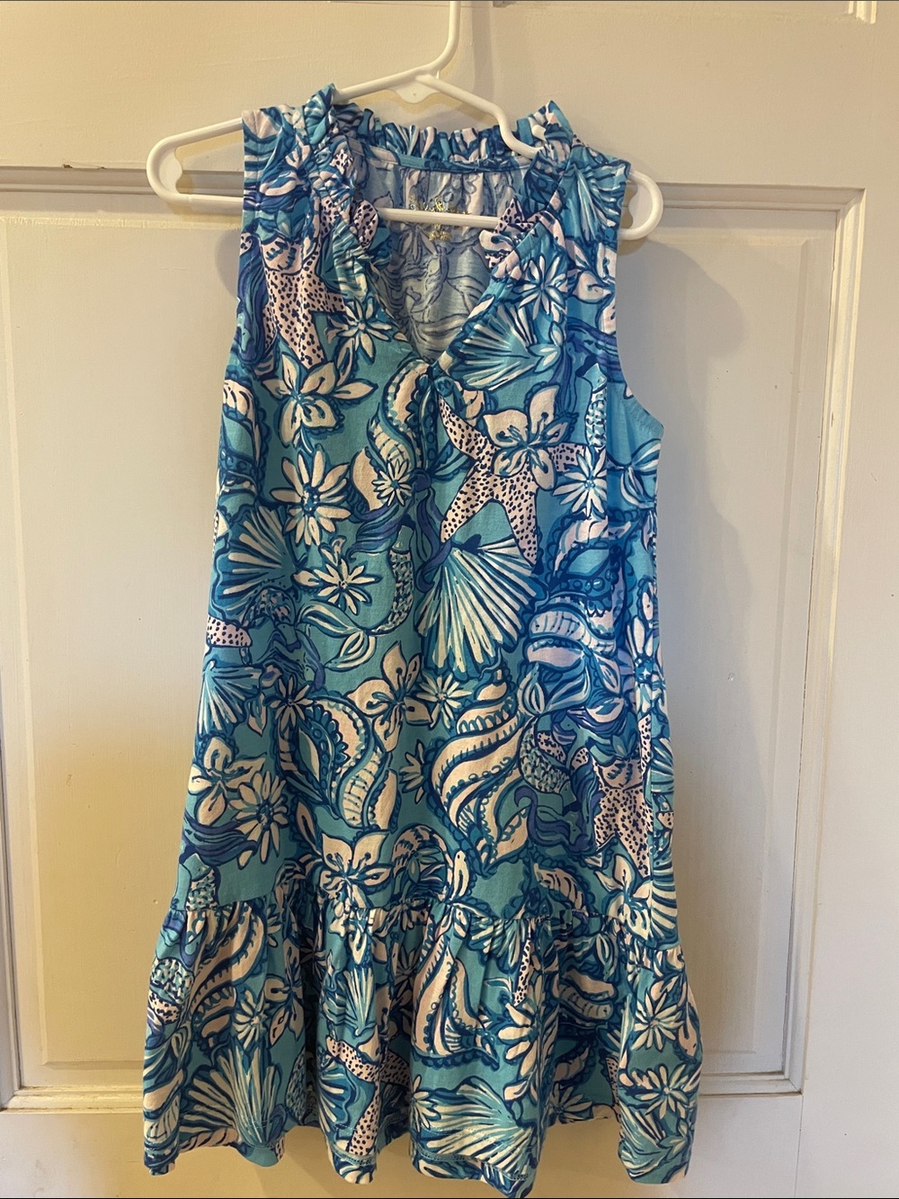 Lilly Pulitzer Blue and White Floral Girls Dress size 6